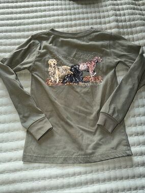 Properly Tied Dogs Ride Green  Long Sleeve T Shirt Size 2